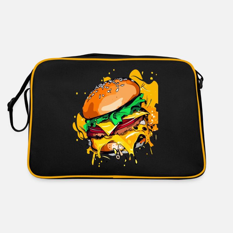 Extra Käse Burger Cheeseburge Retro Tasche