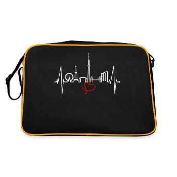 Tokyo Skyline Heartbeat Japan Heart I Love Tokyo - Sac Retro - noir/or - Dos