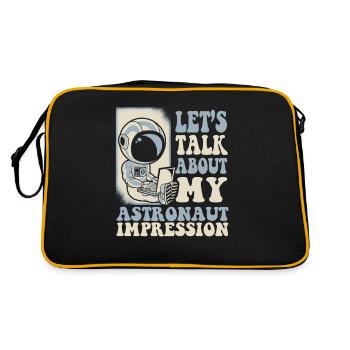 Let's Talk About My Astronaut Impression - Retro Tasche - Schwarz/Gold - Hinten