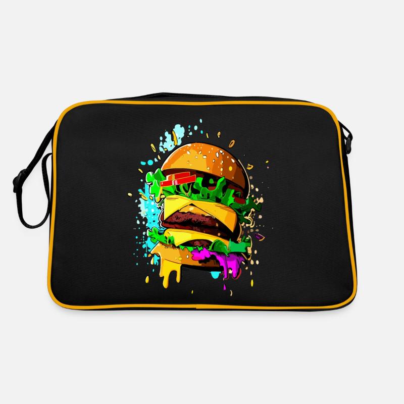 Graffiti Burger Farbenfroher Cheeseburger Retro Tasche