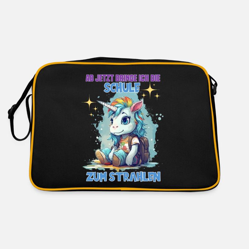 Schulkind Mädchen Einhorn Zur Einschulung Retro Tasche