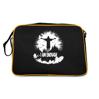 Christian Quotes Designs I Am Enough - Sac Retro - noir/or - Dos
