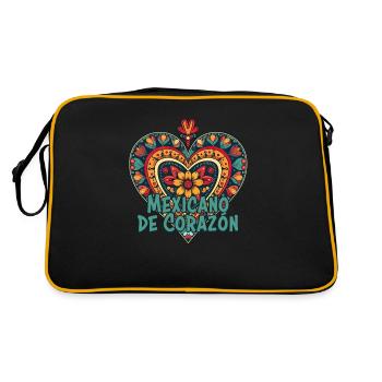 Mexiko Strandurlaub am Meer Design Strandmotiv - Retro Tasche - Schwarz/Gold - Hinten