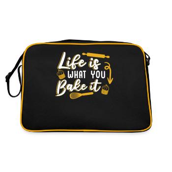 La vie est ce que vous faites cuire Boulangerie Chef pâtissier Boulanger - Sac Retro - noir/or - Dos
