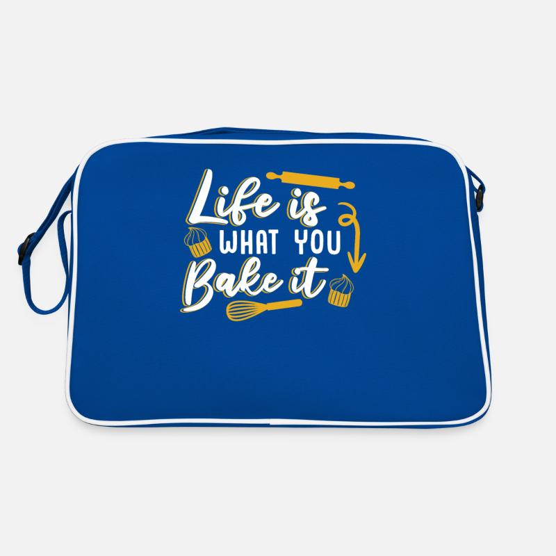 Life Is What You Bake It Bakery Pastry Chef Baker Retro Bag