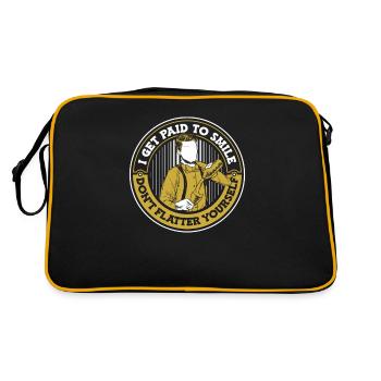 I Get Paid To Smile Don't Flutter Yourself - Retro Bag - black/gold - Back