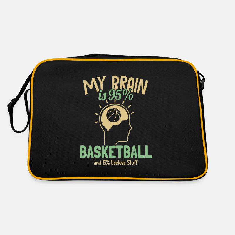 Mon cerveau est composé à 95% de paniers de basket-ball Sac Retro