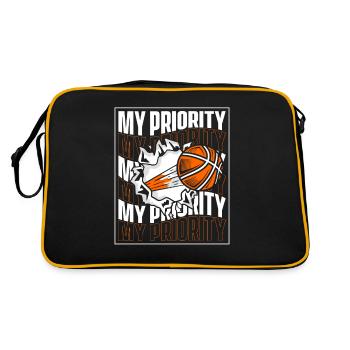 My Priority Basketballer Basketballkorb Basketball - Retro Tasche - Schwarz/Gold - Hinten