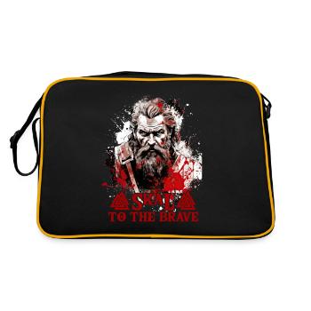Skal to the brave Wikinger Kultur - Retro Tasche - Schwarz/Gold - Hinten