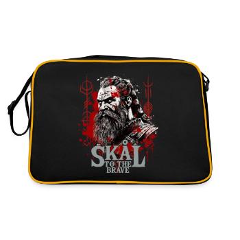 Skal to the brave Wikinger Kultur - Retro Tasche - Schwarz/Gold - Hinten