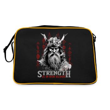 Strength is in our blood Wikinger Kultur - Retro Tasche - Schwarz/Gold - Hinten