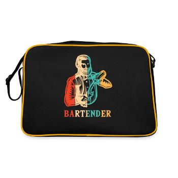 Retro Bartender Bartender Mixologist Barmaid - Retro Bag - black/gold - Back