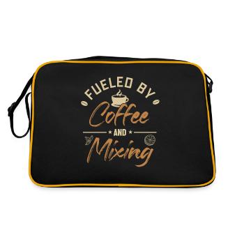 Fueled by Coffee and Mixing Bartender Mixologist - Retro Tasche - Schwarz/Gold - Hinten