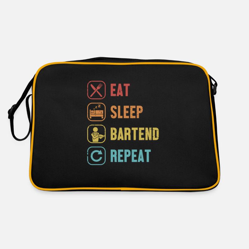 Eat Sleep Bartend Repeat Mixologist Barmann Retro Tasche