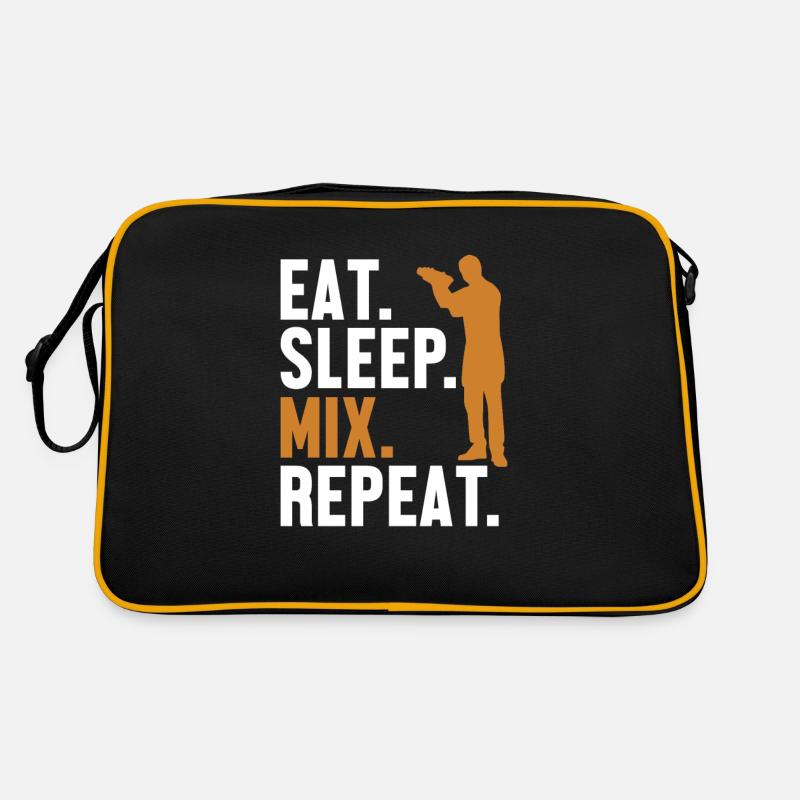 Eat Sleep Mix Repeat Bartender Mixologist Barman Sac Retro