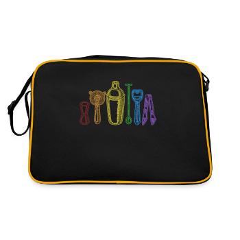 Bartender LGBT Rainbow Mixologist Bartender Barmaid - Retro Bag - black/gold - Back