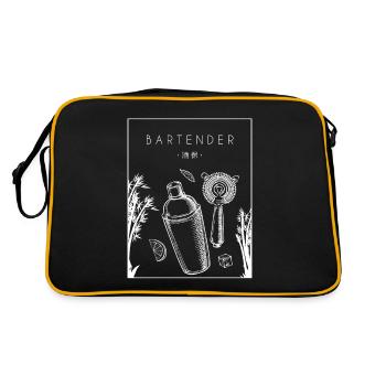 Bartender Chinese Hanzi Barman Bartender Barmaid - Retro Bag - black/gold - Back