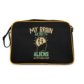 Mon cerveau est composé à 95% d’extraterrestres Conspiration d’OVNI - Sac Retro - noir/or - Dos