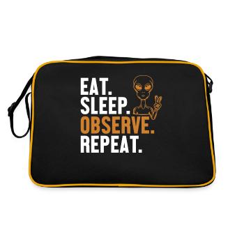 Manger dormir Observer Répéter OVNI extraterrestre - Sac Retro - noir/or - Dos
