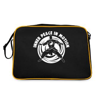 Tai Chi Design Inner Peace in Motion Taijiquan - Retro Tasche - Schwarz/Gold - Hinten