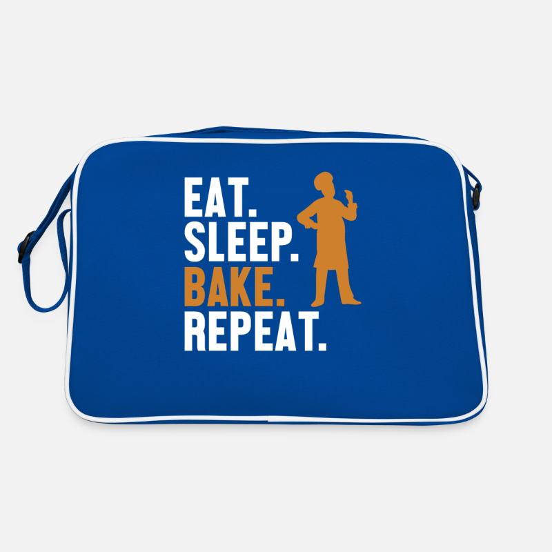 Eat Sleep Bake Repeat Confectioner Hobby Baker Retro Bag