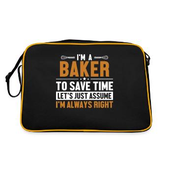 Baker Let's Assume I'm Right Pastry Chef Hobby Baker - Retro Bag - black/gold - Back