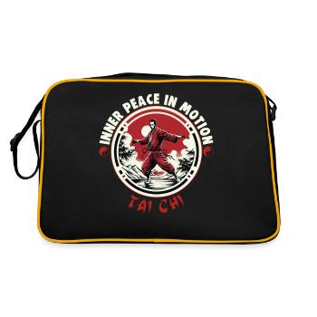 Tai Chi Design Inner Peace in Motion Taijiquan - Retro Tasche - Schwarz/Gold - Hinten