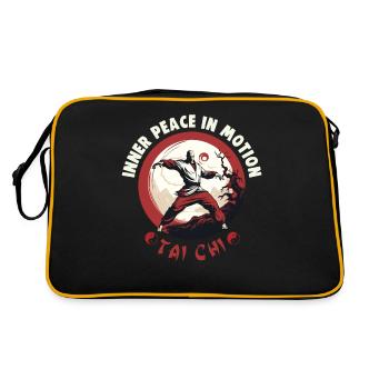 Tai Chi Design Inner Peace in Motion Taijiquan - Retro Tasche - Schwarz/Gold - Hinten