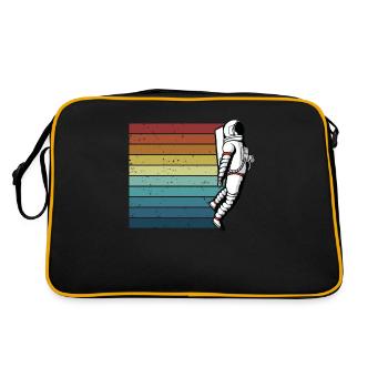 Retro Taikonaut Kosmonaut Raumschiff Raumfahrer - Retro Tasche - Schwarz/Gold - Hinten