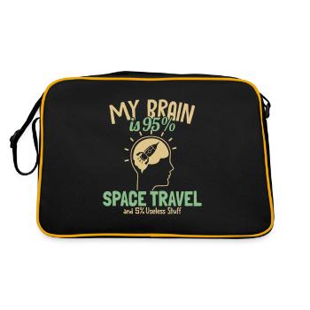 Mon cerveau est à 95% un vaisseau spatial cosmonaute de voyage spatial - Sac Retro - noir/or - Dos