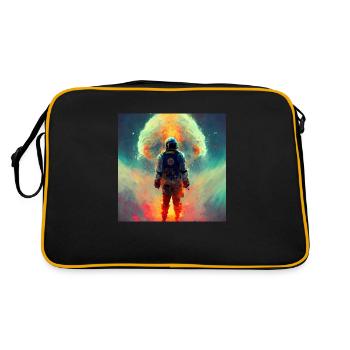 Kosmonaut Raumschiff Taikonaut Raumfahrer - Retro Tasche - Schwarz/Gold - Hinten