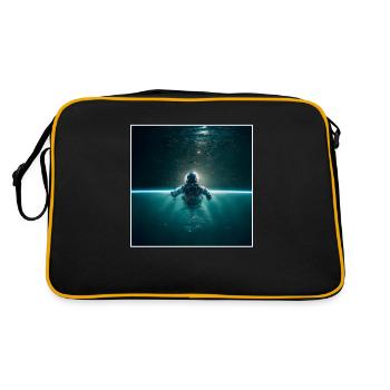 Taikonaut Kosmonaut Raumschiff Raumfahrer - Retro Tasche - Schwarz/Gold - Hinten