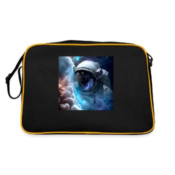 Raumschiff Taikonaut Kosmonaut Raumfahrer - Retro Tasche - Schwarz/Gold - Hinten