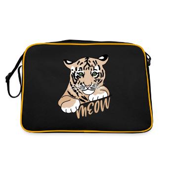 Meow, Wildcat, Big Cat, King Tiger, Siberian - Retro Bag - black/gold - Back