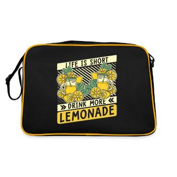 Life Is Short Drink More Lemonade Limonade - Retro Bag - black/gold - Back