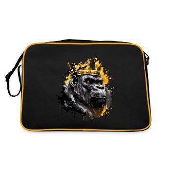 Gorilla Animal Head Crown - Retro Bag - black/gold - Back