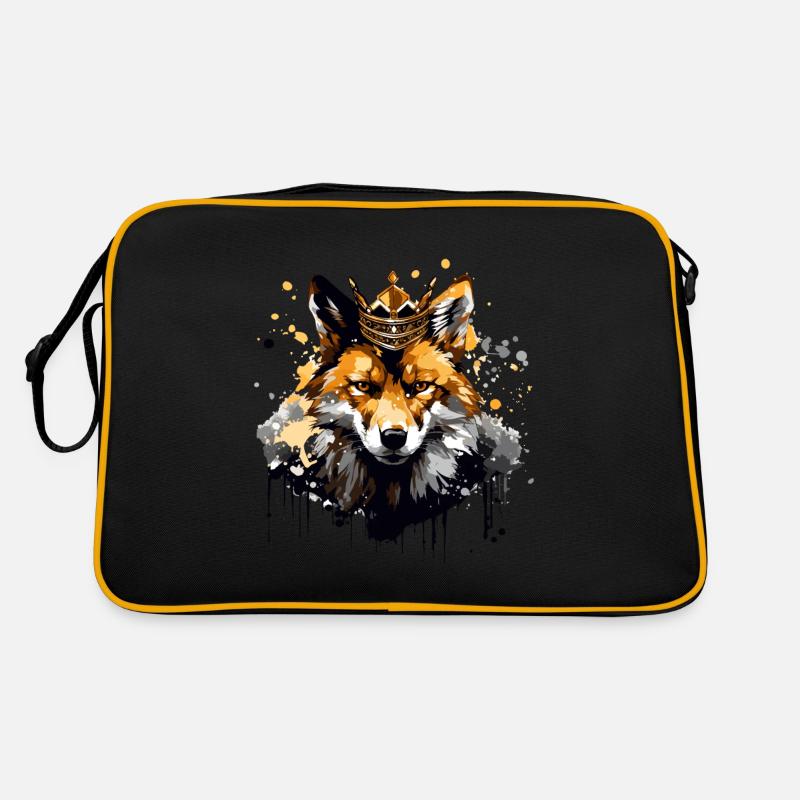 Fuchs Krone König Tier Retro Tasche