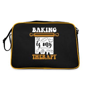 La pâtisserie est ma thérapie Boulangerie Chef pâtissier - Sac Retro - noir/or - Dos