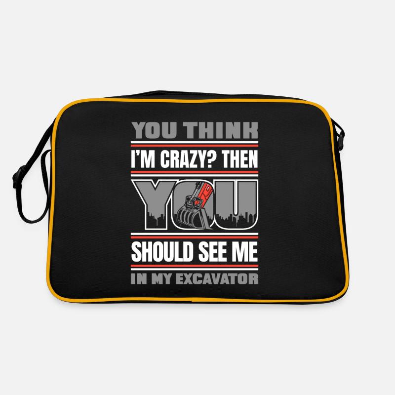 Devrait me voir dans ma pelle Raupenbagger Sac Retro