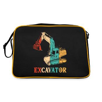 Retro Excavator Duty Cycle Crane Crawler Excavator - Retro Bag - black/gold - Back