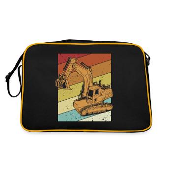 Retro Excavator Duty Cycle Crane Crawler Excavator - Retro Bag - black/gold - Back