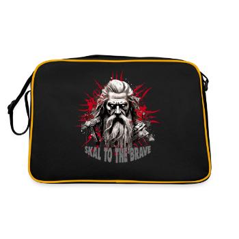 Skal to the brave Wikinger Kultur - Retro Tasche - Schwarz/Gold - Hinten