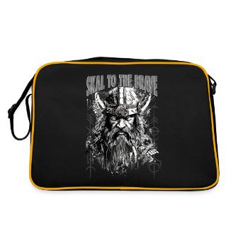 Skal to the brave Wikinger Kultur - Retro Tasche - Schwarz/Gold - Hinten