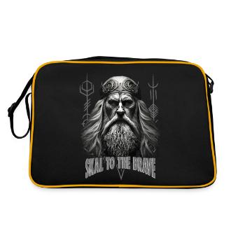 Skal to the brave Wikinger Kultur - Retro Tasche - Schwarz/Gold - Hinten