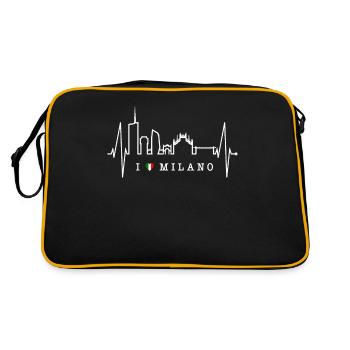 Milan Skyline Italie Heartbeat Fan Love Milano - Sac Retro - noir/or - Dos