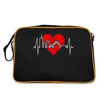 Milan Skyline Italie Heartbeat Fan Love Milano - Sac Retro - noir/or - Dos