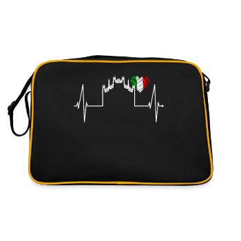 Milan Skyline Italie Heartbeat Fan Love Milano - Sac Retro - noir/or - Dos