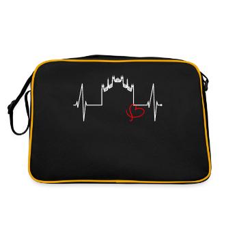 Milan Skyline Italie Heartbeat Fan Love Milano - Sac Retro - noir/or - Dos