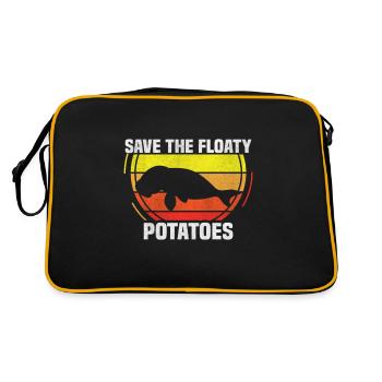 Sauvez les pommes de terre flottantes Lamantins Manatees Floride - Sac Retro - noir/or - Dos