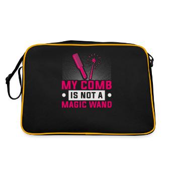 Friseurin Barber Frisörin Friseursalon - Retro Tasche - Schwarz/Gold - Hinten